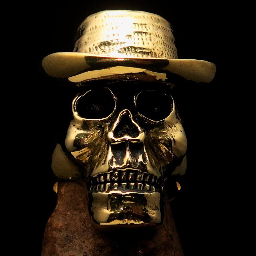 Excellent crafted Men's Cowboy Skull Ring - Solid Brass