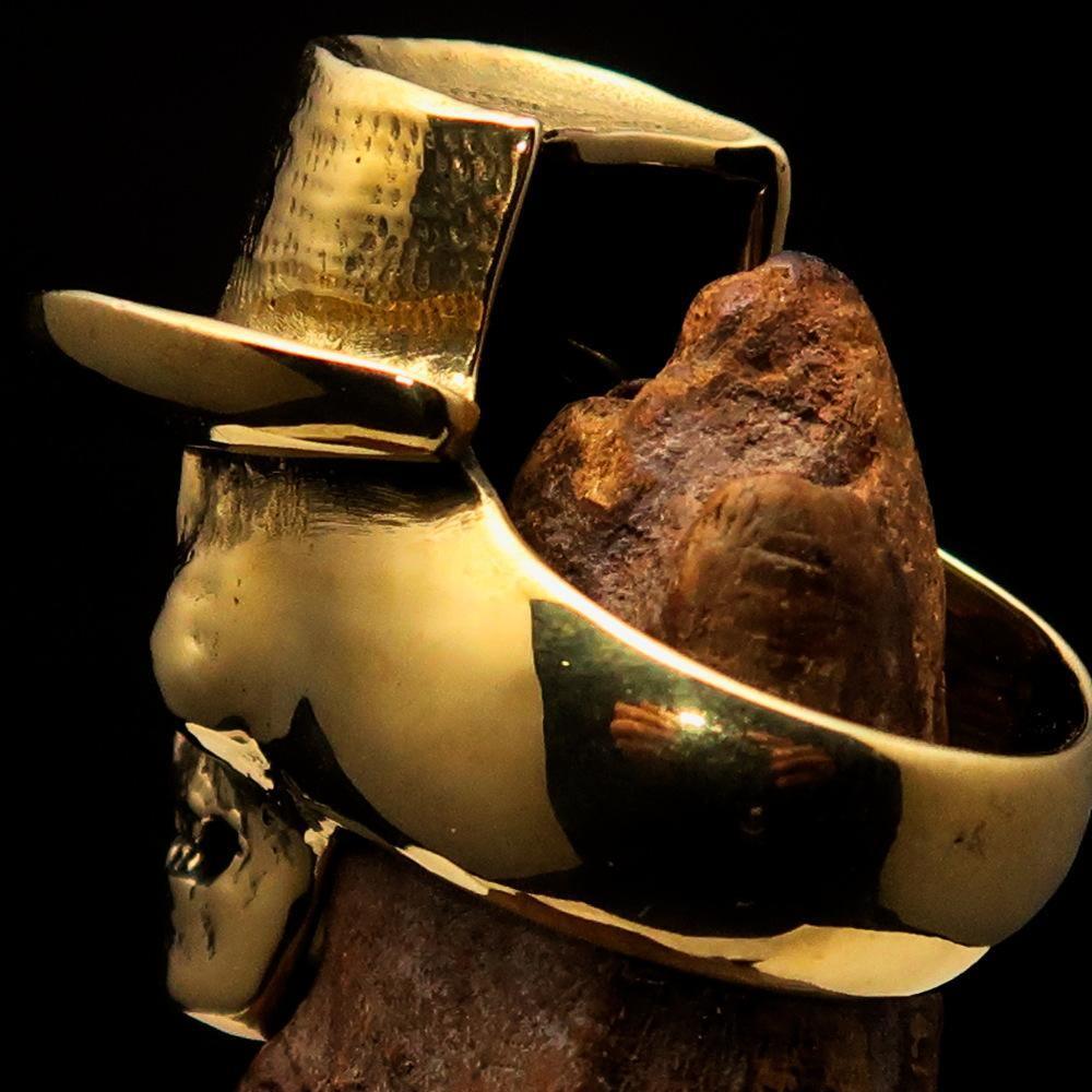 Excellent crafted Men's Cowboy Skull Ring - Solid Brass