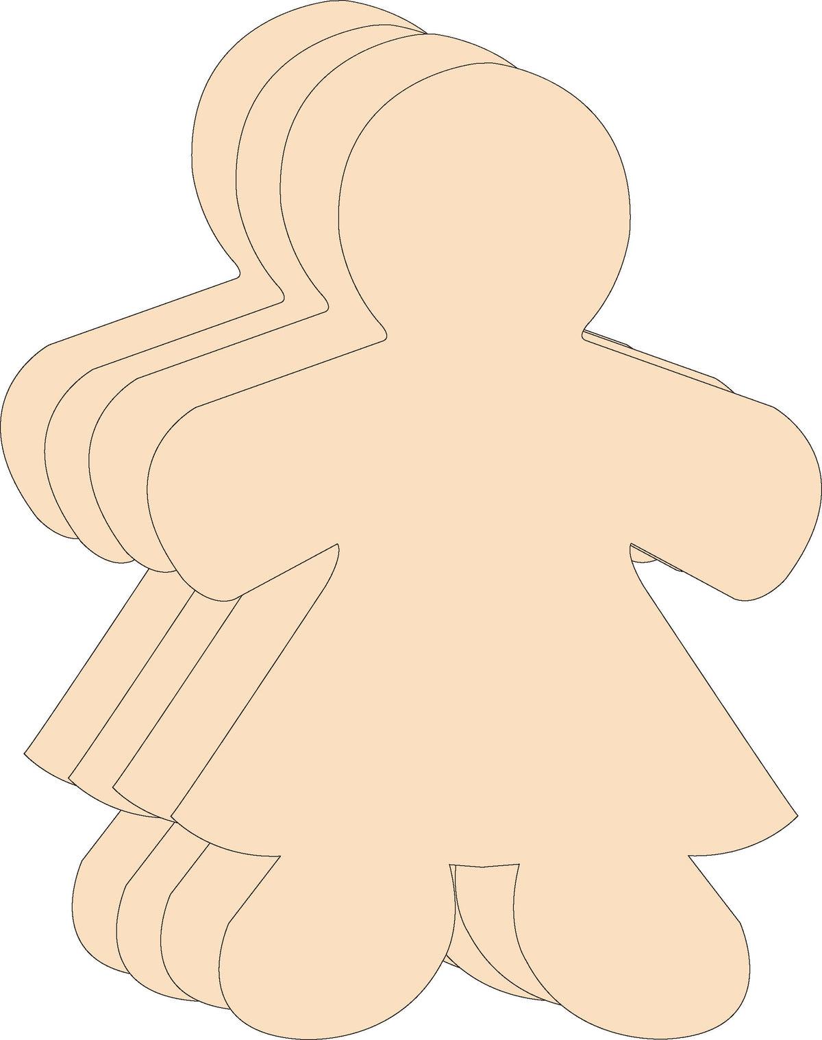 SHAPES ETC. Girl Single Color Super Cut-Outs- 8” x 10”